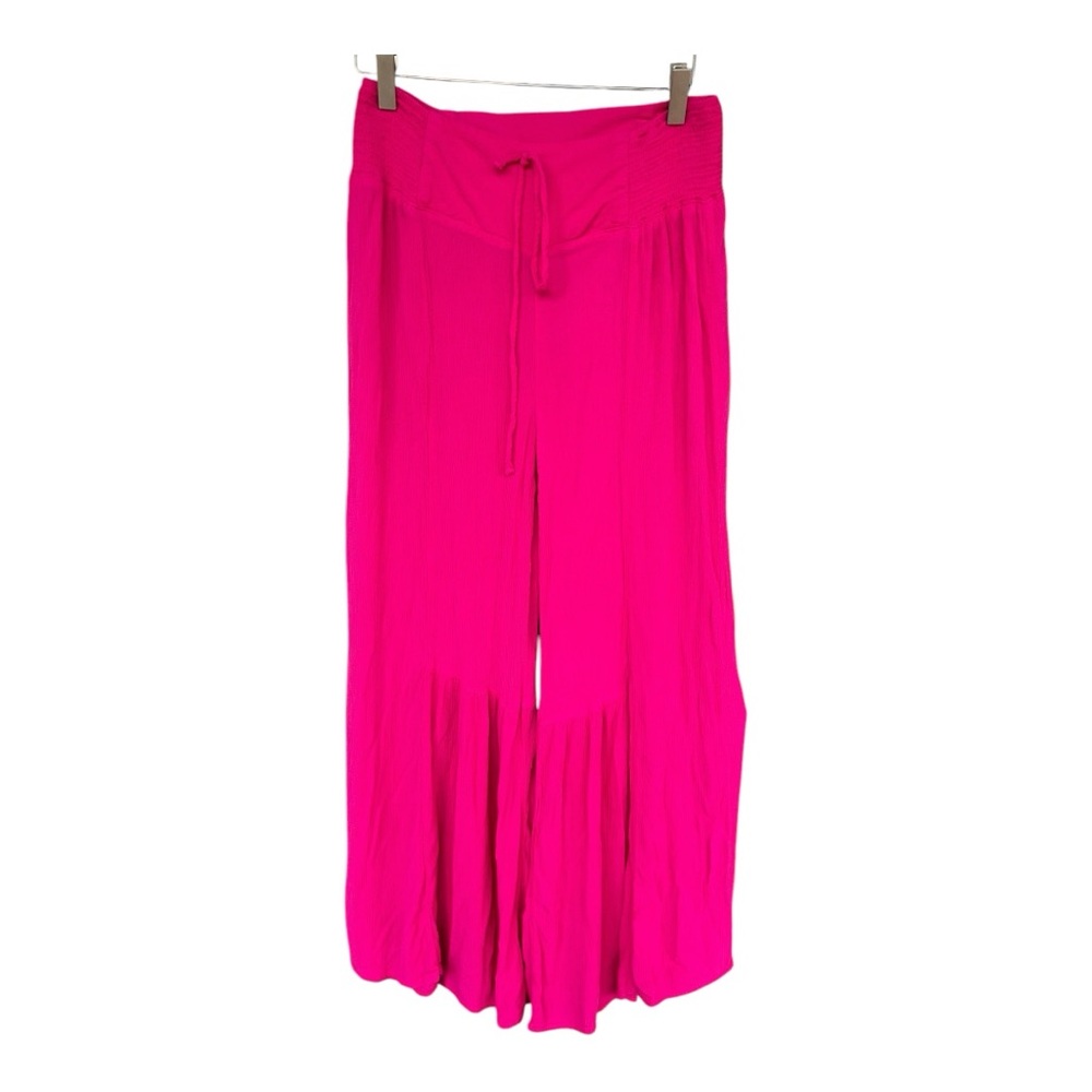 Hot pink bell bottoms hippie boho pants Medium